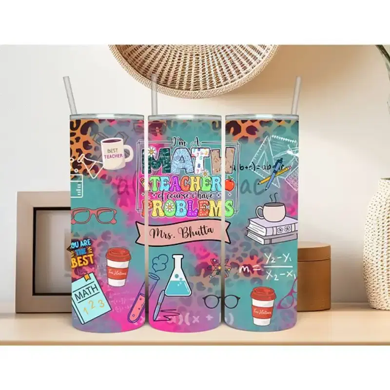 Leopard Grace Math Teacher Tumbler