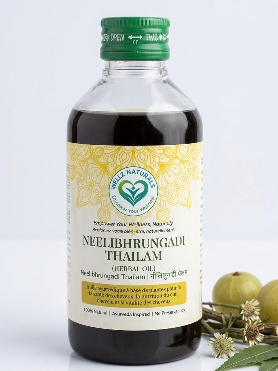 Neelibringadi Keram - Ayurvedic Hair Oil for Hair Fall- Dandruff & Premature Greying - 200 ml