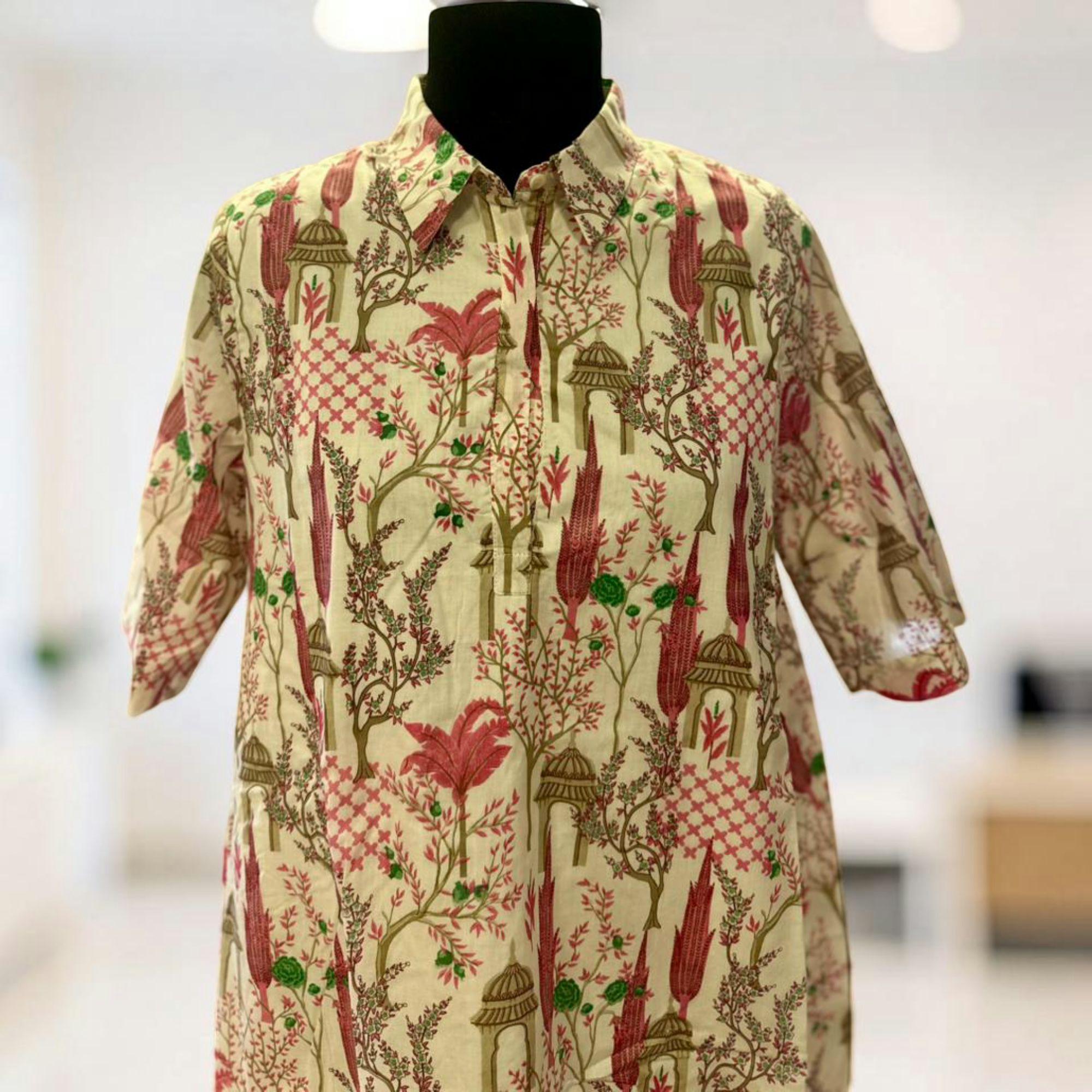 Handwoven Floral Shirt with a silk finish