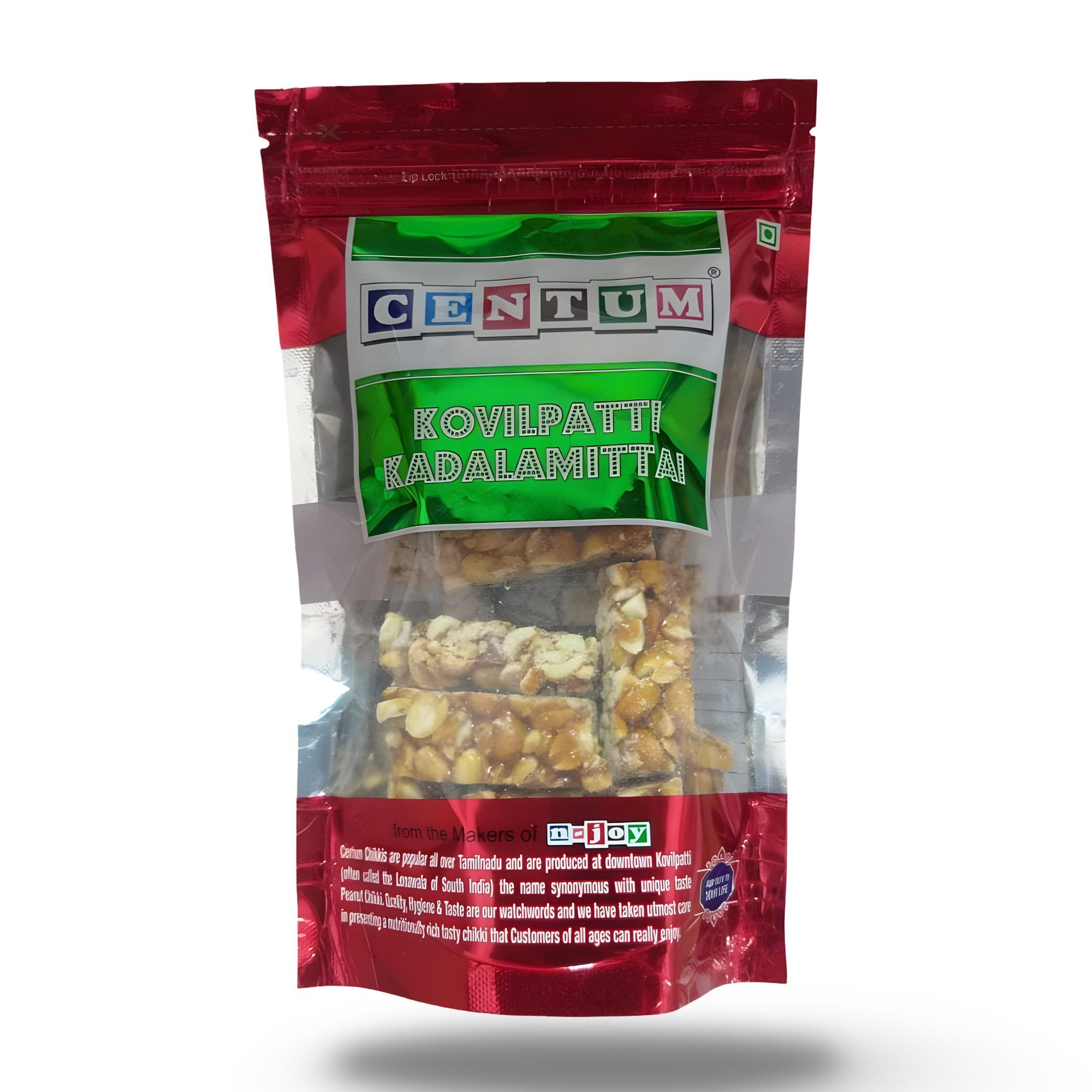 Kovilpatti Kadalai Mittai - Authentic Peanut Chikki - Traditional Jaggery Sweet from Kovilpattii  - 200 gm