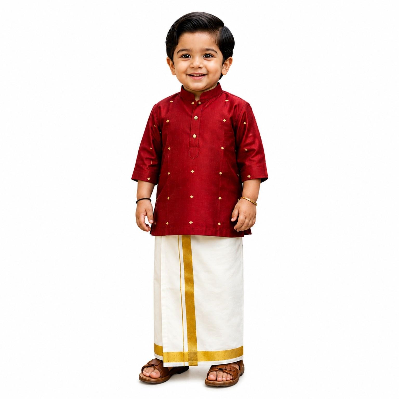 Ruby Red royal kurtha vesti set 
