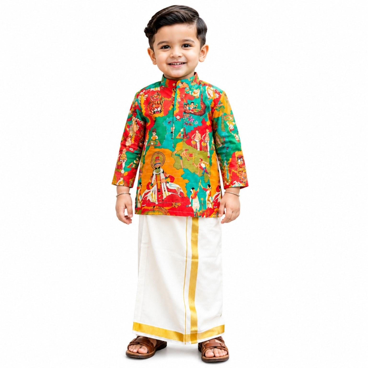 Kerala Royal heritage kurtha dhoti set 