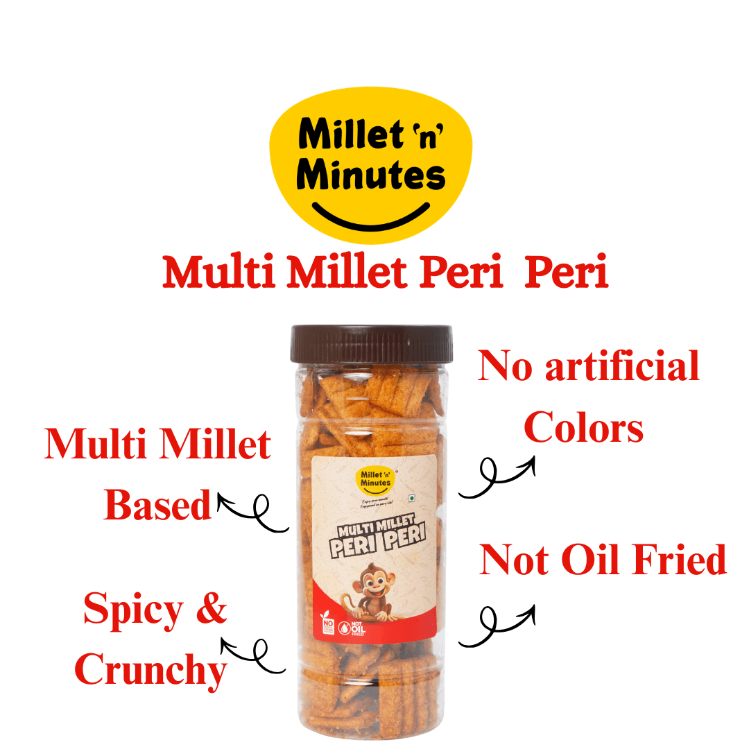 Multi Millet Peri Peri - Spicy Tasty ready to eat snacks Multi Millet Peri Peri - Spicy Tasty ready to eat snacks