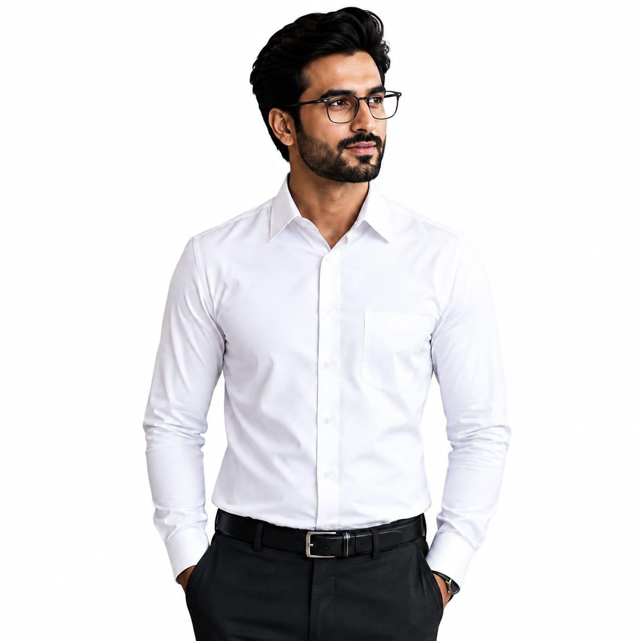 Premier Men's White Full Sleeve Cotton Formal Shirt Classic Fit Premier Men's White Full Sleeve Cotton Formal Shirt Classic Fit