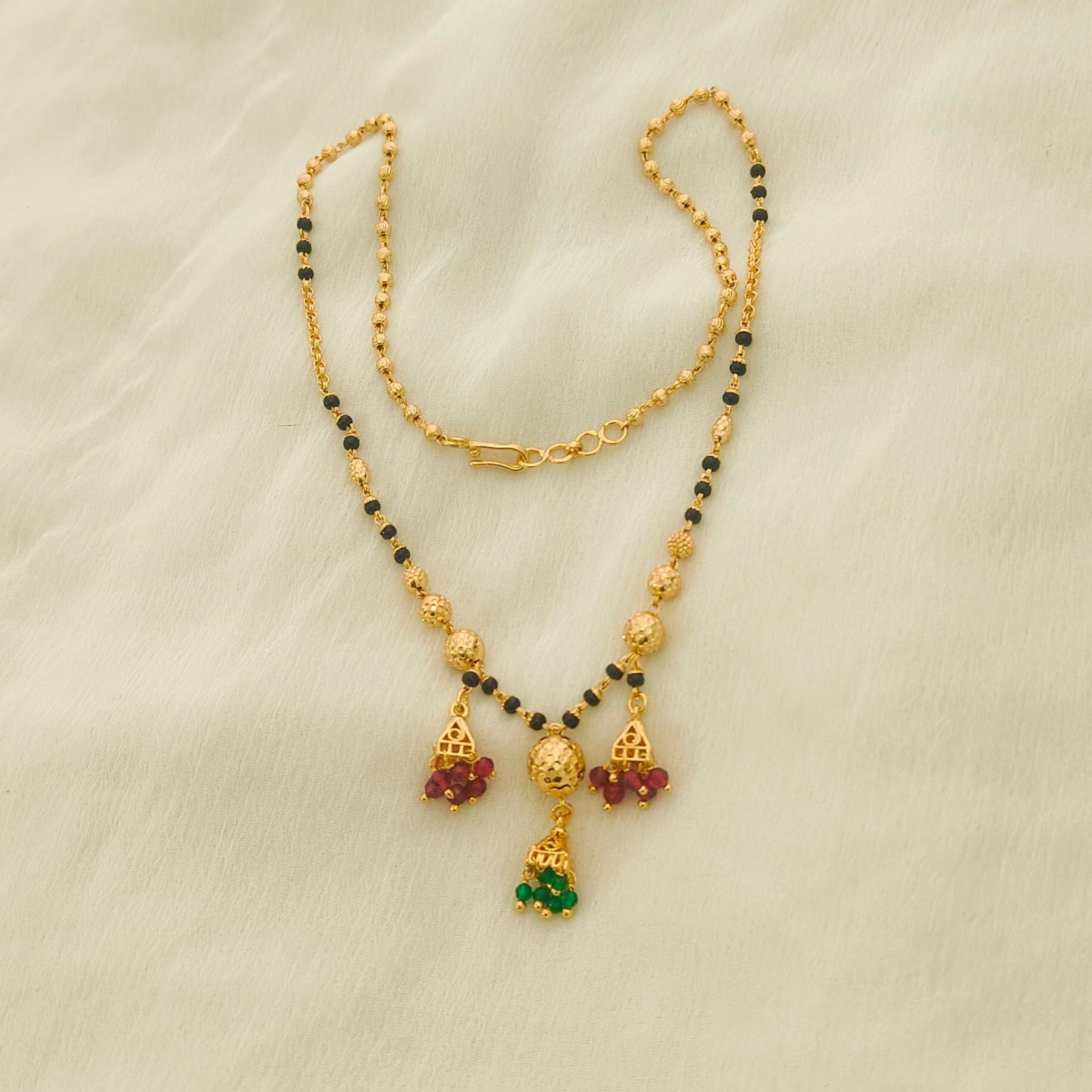 Simple Mangalsutra with Jhumka Pendant Simple Mangalsutra with Jhumka Pendant