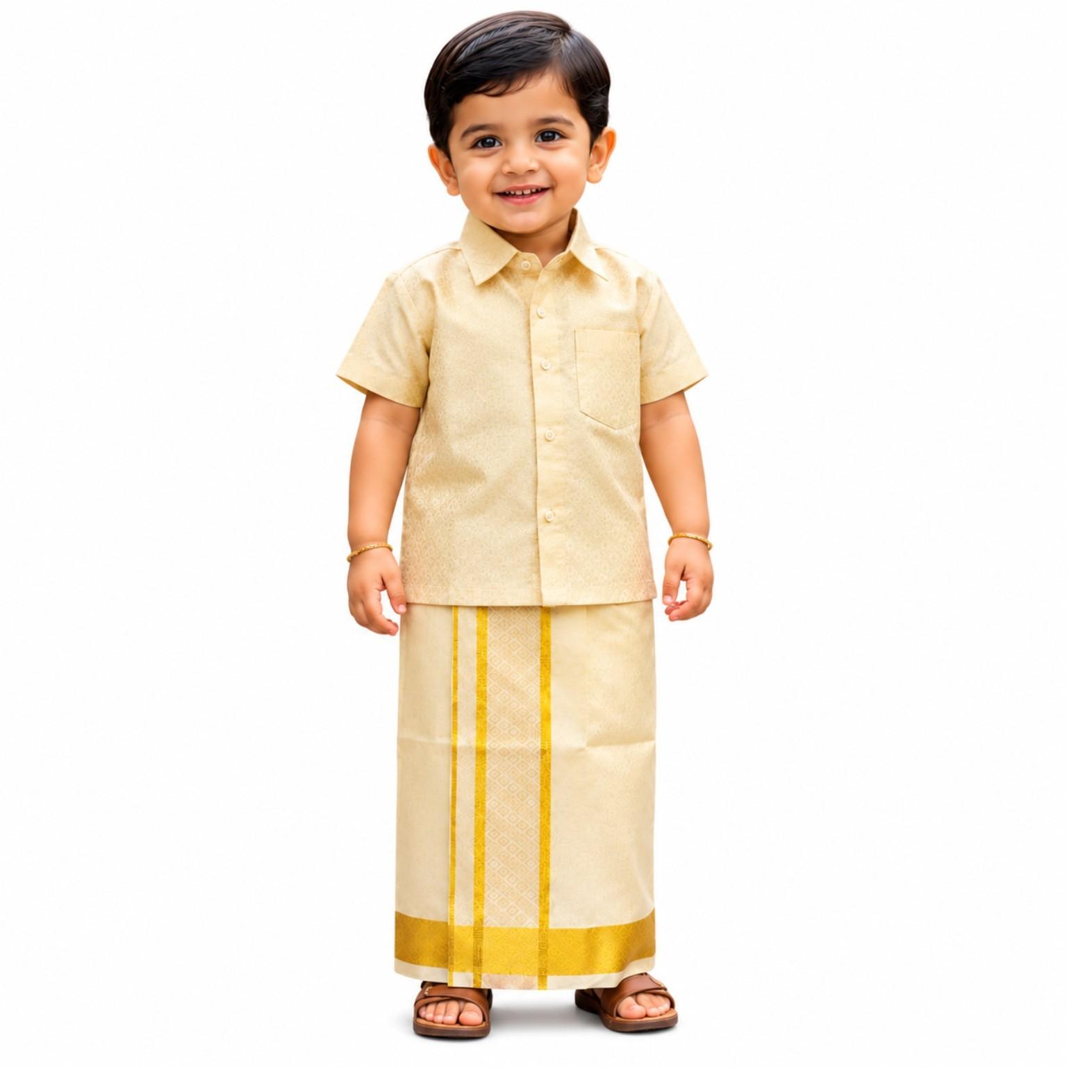 Golden heritage boys patterned shirt and vesti Golden heritage boys patterned shirt and vesti