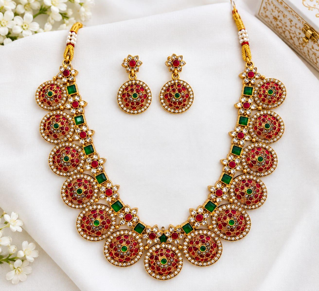 Luxury matte bottle mala necklace with earring Luxury matte bottle mala necklace with earring