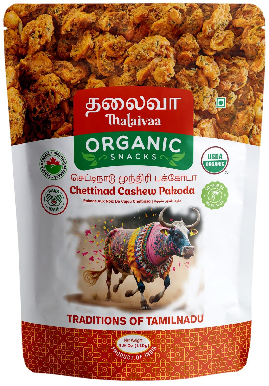 Thalaivaa Organic Chettinad Cashew Pakoda - Spiced Cashew Snack 110 g Thalaivaa Organic Chettinad Cashew Pakoda - Spiced Cashew Snack 110 g