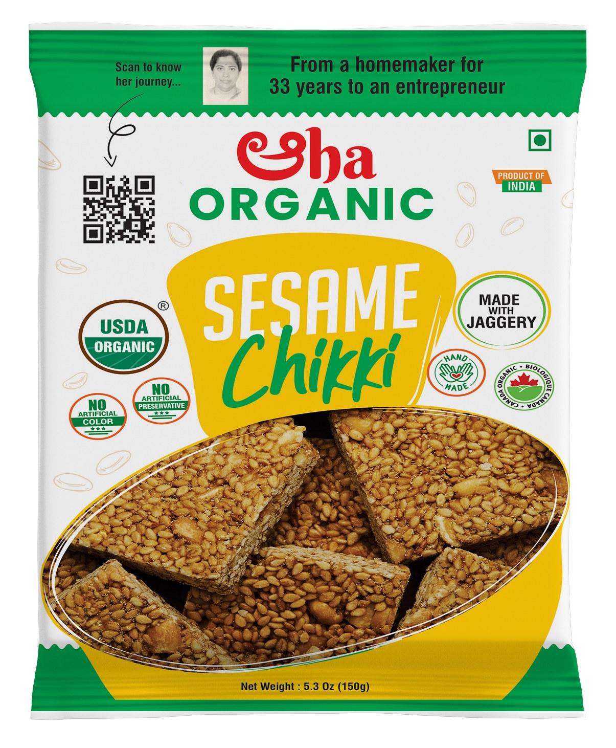 Aaha Organic Sesame Chikki - Crunchy Traditional Indian Sweet 150 g Aaha Organic Sesame Chikki - Crunchy Traditional Indian Sweet 150 g