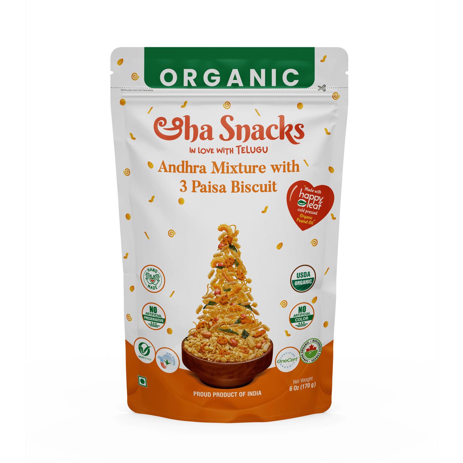 Aaha Organic Andhra Mixture - Crispy party mix Snack 170 g Aaha Organic Andhra Mixture - Crispy party mix Snack 170 g